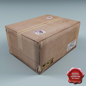 3d cardboard box v2 model