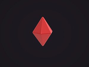 3D Red Gem Crystal