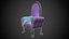Sillón morado de fantasía estilizada