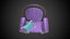 Sillón morado de fantasía estilizada