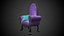 Sillón morado de fantasía estilizada