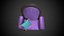 Sillón morado de fantasía estilizada