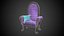 Sillón morado de fantasía estilizada
