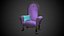Sillón morado de fantasía estilizada