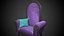 Sillón morado de fantasía estilizada
