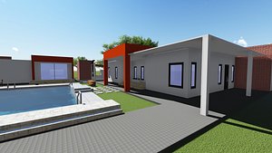 modern villa obj