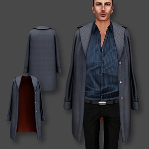 coat shoulders male 3D