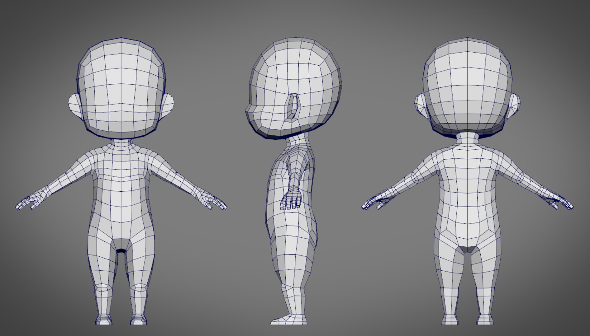 Male Sd Character Base 3d Obj