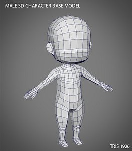 Male SD Character Base Low Poly Model
