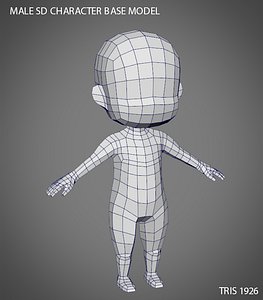 Male SD Character Base Low Poly Model