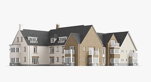 3d model colonial house