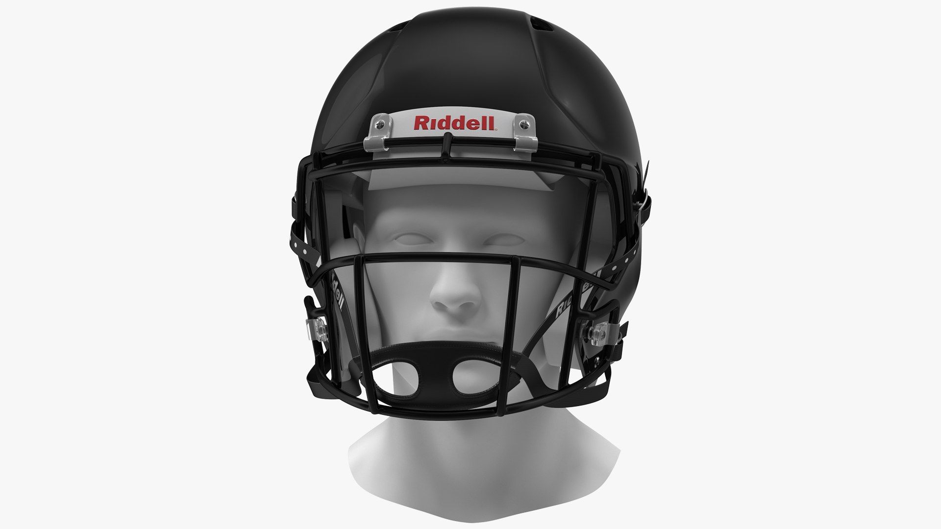 Helmet 3 Riddell On Mannequin Head 3D model preview