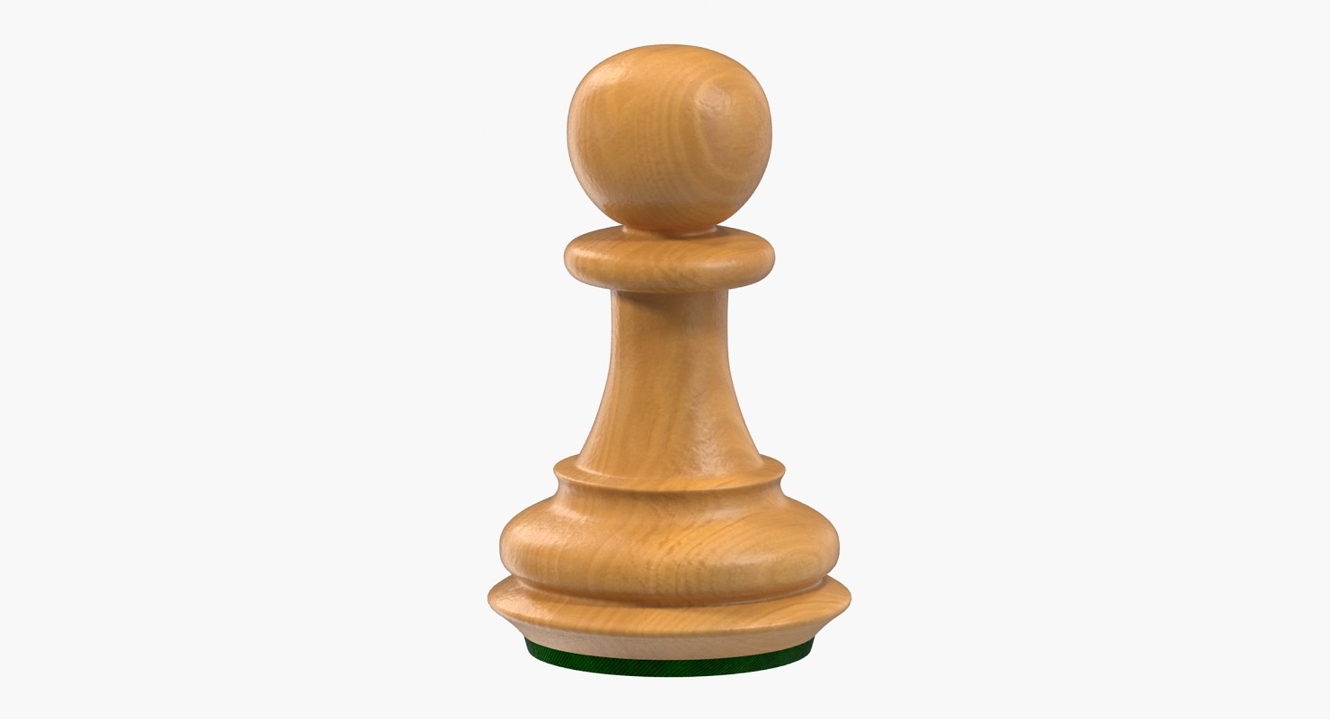 Wooden Chess Pawn 3D model preview