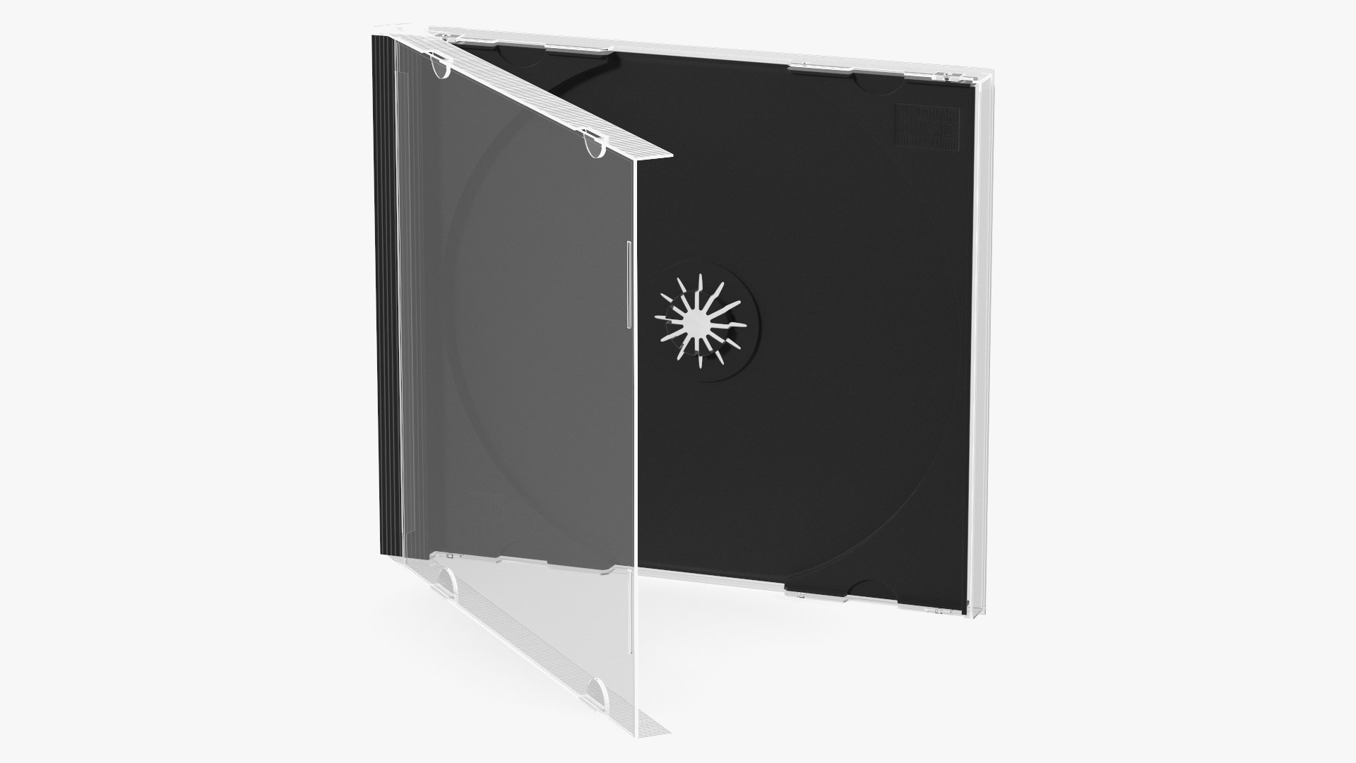 Single Clear CD Jewel Case with Black Tray 3D model preview