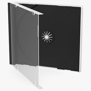 3D model Single Clear CD Jewel Case with Black Tray