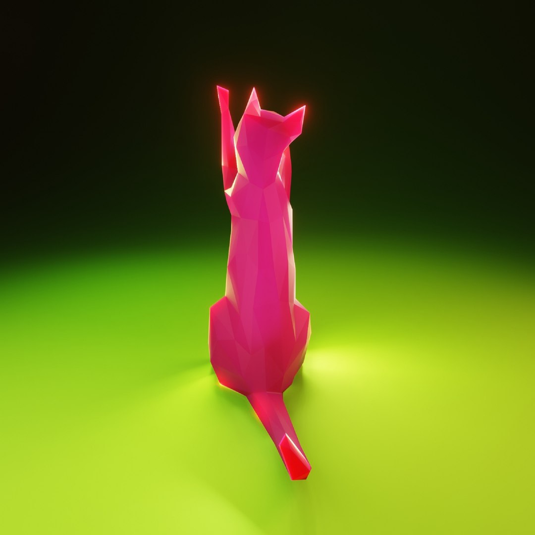 Cat Playing Low Poly 3D Model - TurboSquid 1936878