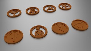 26 greek mythology coasters 3D model