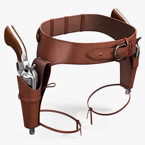 Western Gun Belt And Revolver 8K PBR Textures