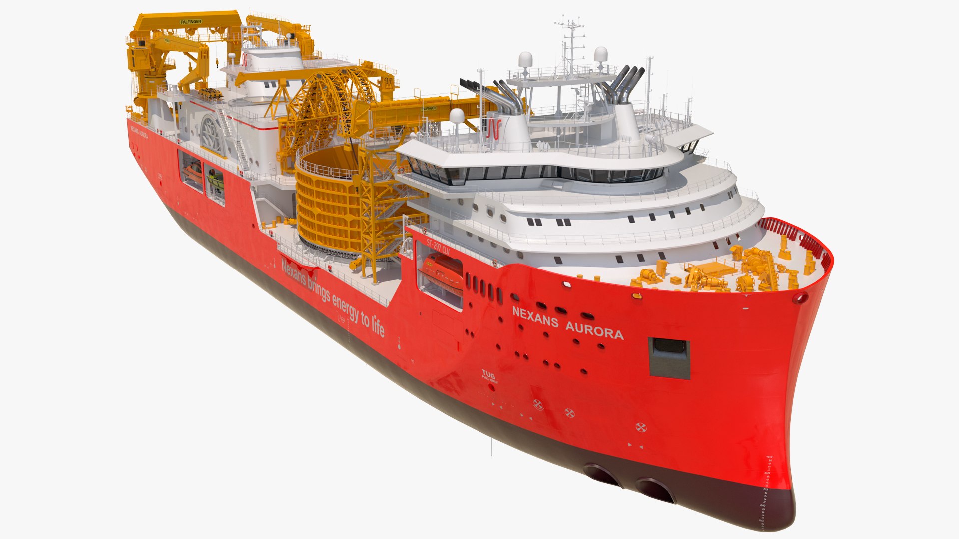 Cable Layer Ship Nexans Aurora 3D model preview