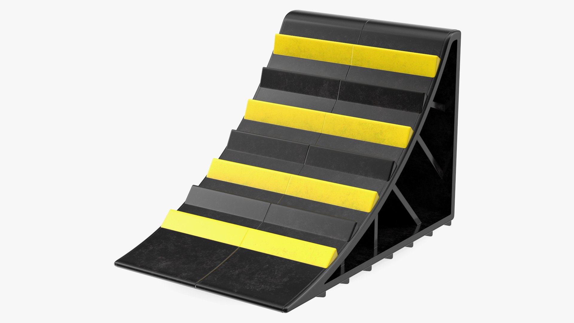 Plastic Wheel Chock Black and Yellow 3D model preview