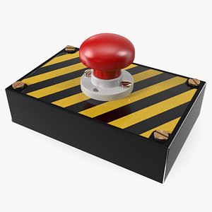 3D Industrial Emergency Stop Button