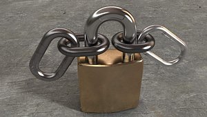 padlock chains 3D model