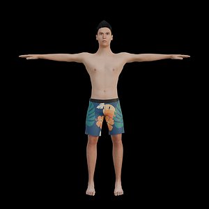 3D model Realistic Male NPC Character 3D Model with VRM Standard Rig