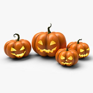 Halloween Pumpkins x4