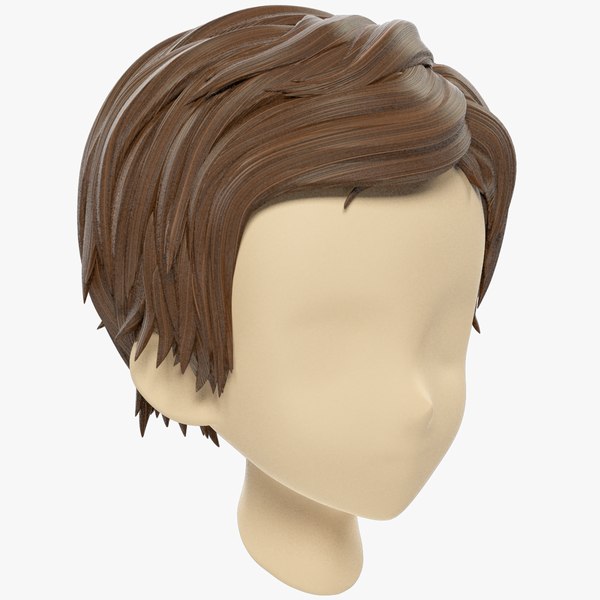 3D stylized hair mannequin model