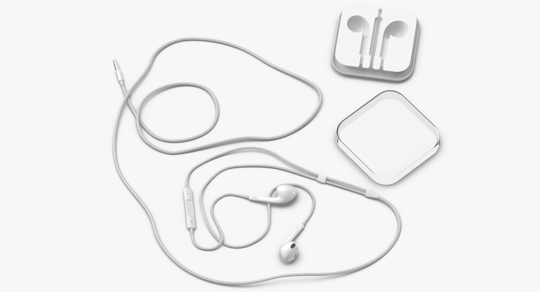 3D apple earbuds laying model TurboSquid 1289727