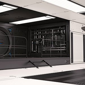 sci fi lab interior model