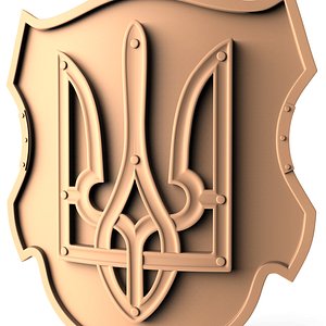 Shield of a warrior with a trident for cnc and 3d printing 3D