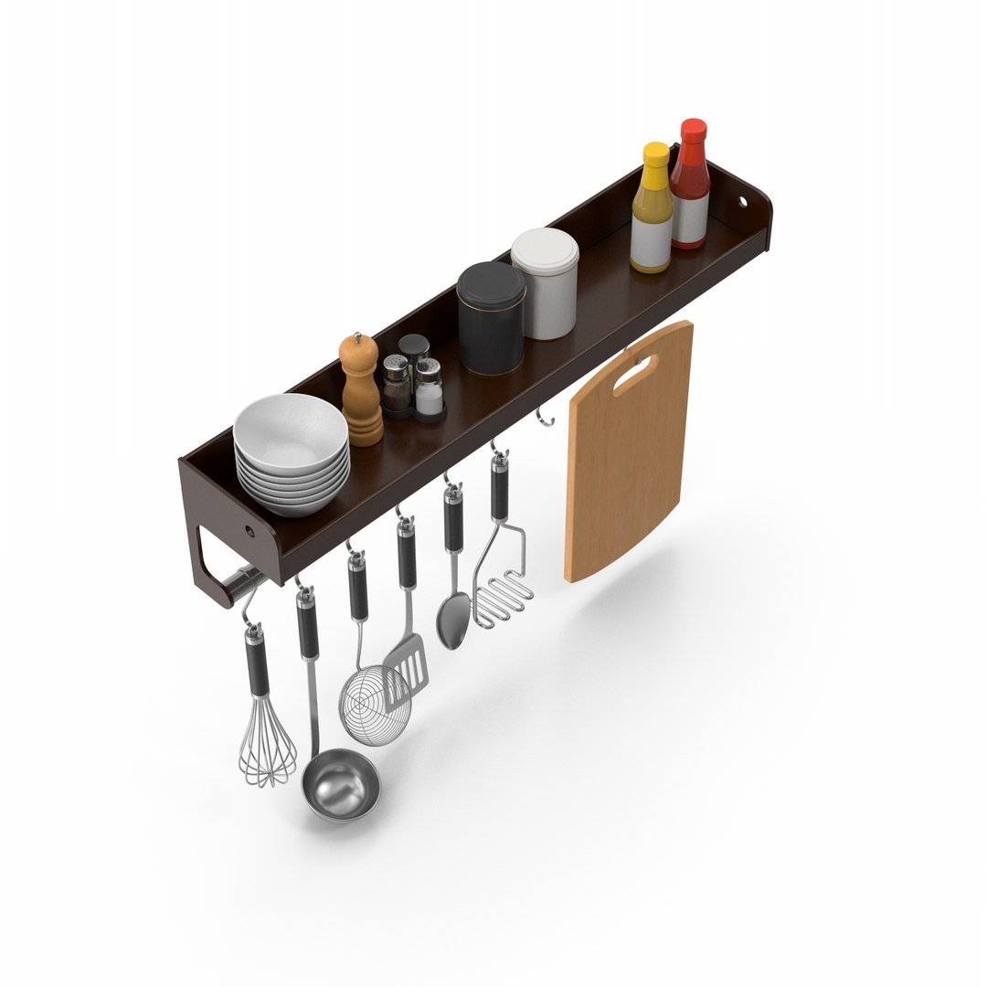 Kitchen Rack Set Model - TurboSquid 2056943