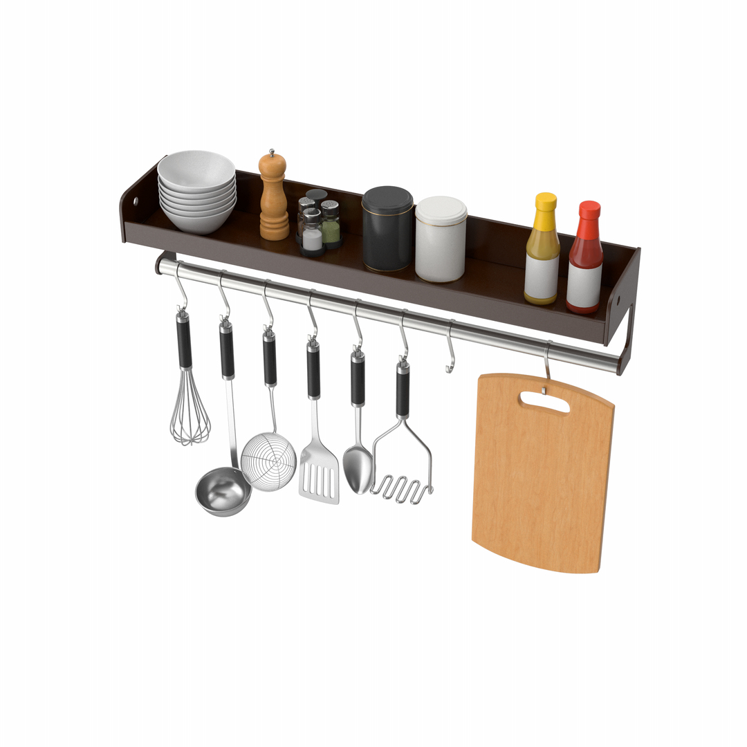 Kitchen Rack Set Model - TurboSquid 2056943
