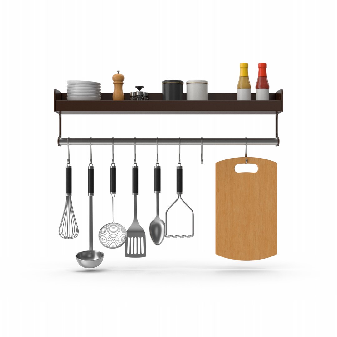 Kitchen Rack Set Model - TurboSquid 2056943
