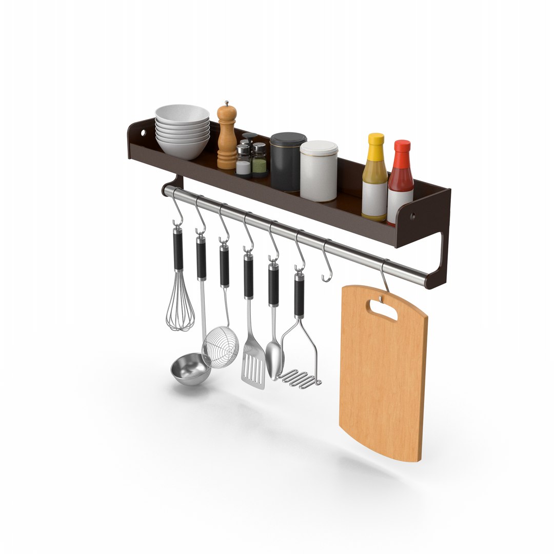 Kitchen Rack Set Model - TurboSquid 2056943