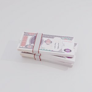 3D 100 Mongolian Tugrik Currency model