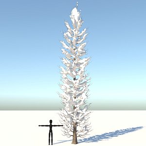3D cypress tree snow model