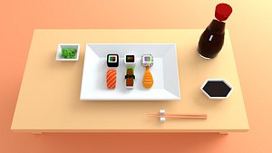Low poly sushi 3D model