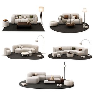 Modern Curved Modular Sofa Collection 5 Living Room Sets