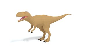 3D Low Poly Cartoon Abelisaurus Dinosaur model
