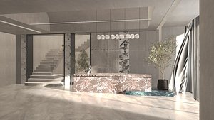 3D reception desk model