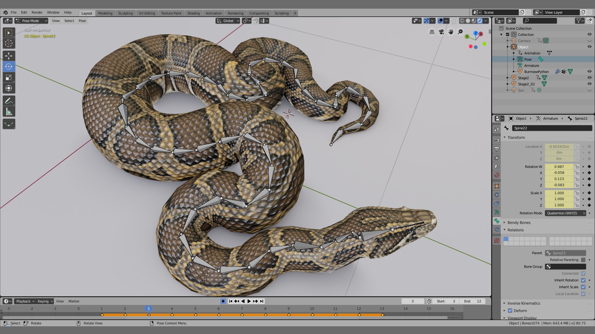 Burmese Python - Rigged 3D model - TurboSquid 1774445