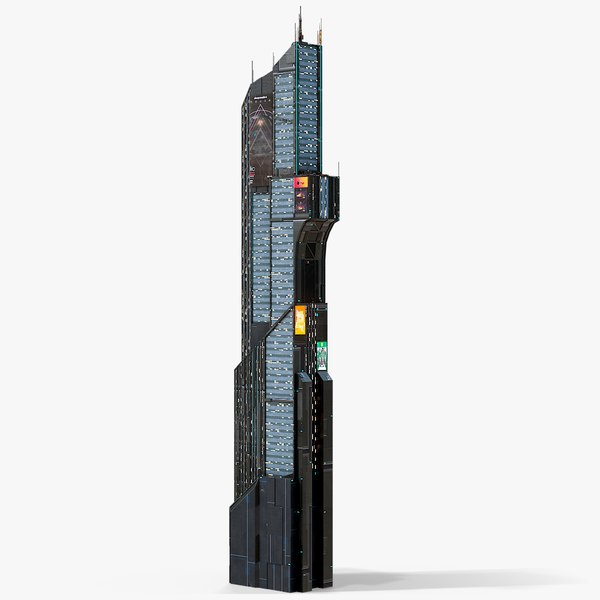 3D Sci-Fi Futuristic Skyscraper PBR 11