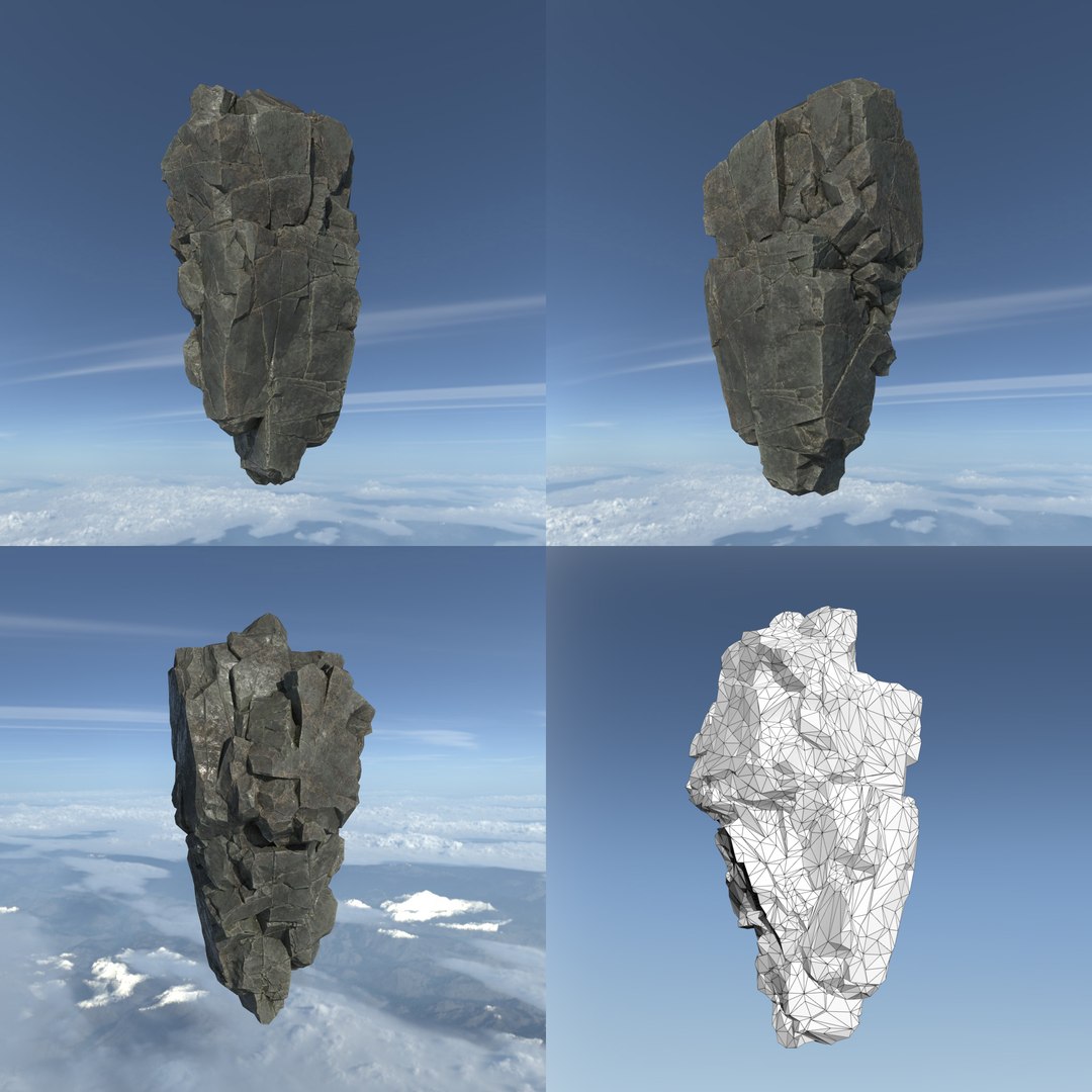 Low Poly Floating Island Rock Pack 3D - TurboSquid 2170400