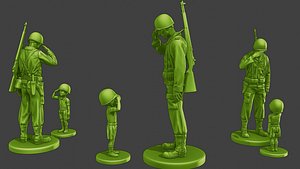 3D American soldier ww2 Attention LB A15