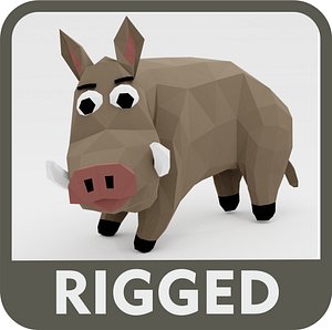 3D boar character rig