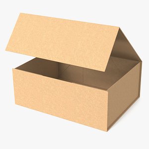 Cardboard Gift Storage Box Rigged for Cinema 4D 3D model