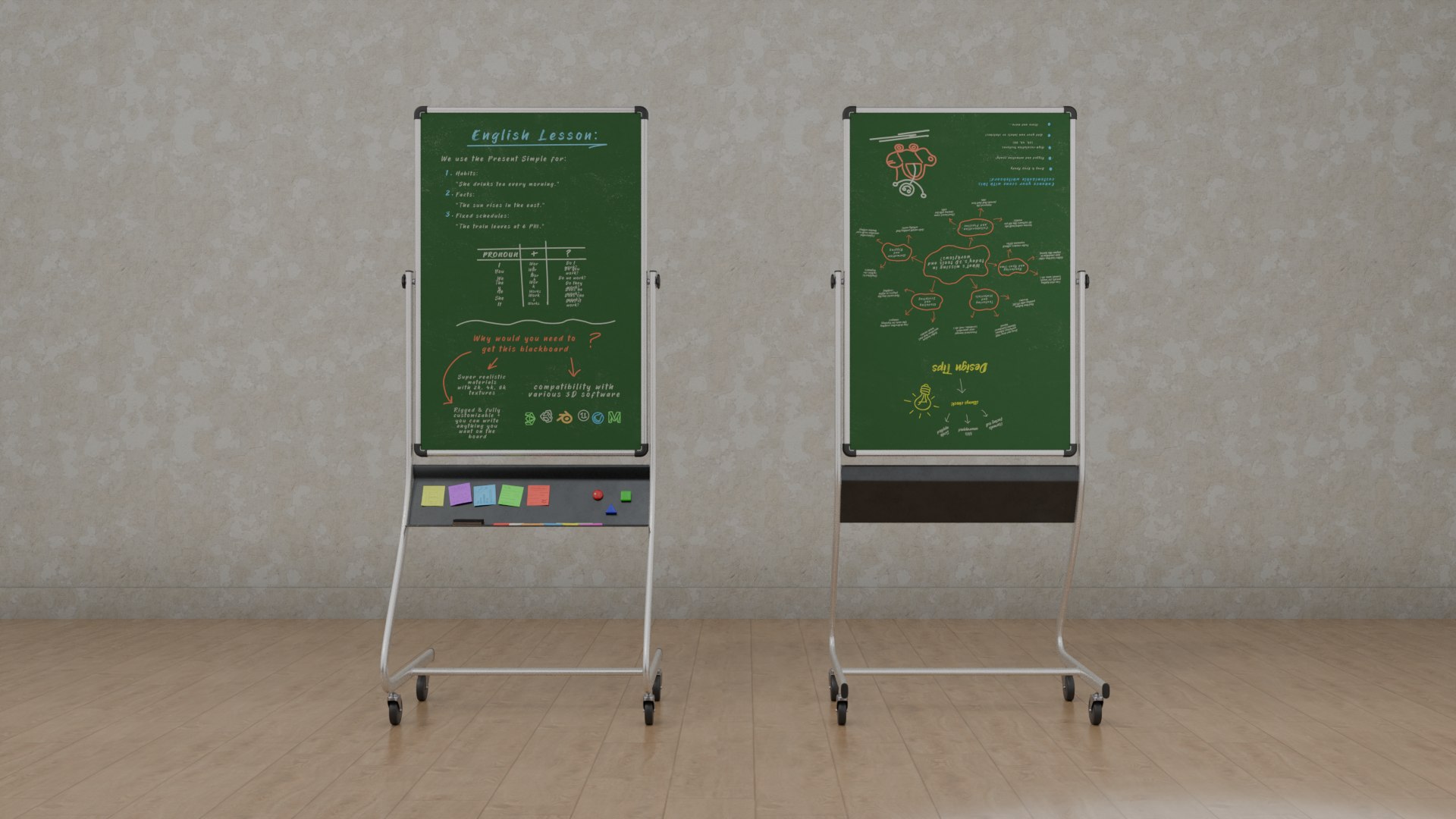 Professional Double-Sided Greenboard Trio - Customizable Writing Boards ...