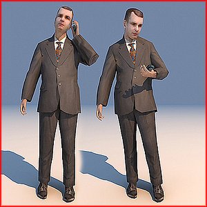 Animated Executive with Cellphone
